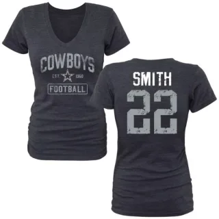 Emmitt Smith Women's Dallas Cowboys Name & Number Tri-Blend T-Shirt - Navy