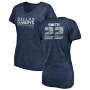 Emmitt Smith Women's Dallas Cowboys Retro Tri-Blend V-Neck T-Shirt - Navy