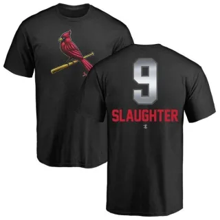 Enos Slaughter St. Louis Cardinals Midnight Mascot T-Shirt - Black