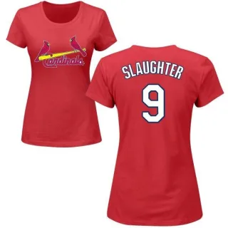 Enos Slaughter Women's St. Louis Cardinals Name & Number T-Shirt - Red