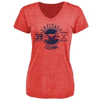 Enrico Ciccone Women's Washington Capitals Insignia Tri-Blend T-Shirt - Red