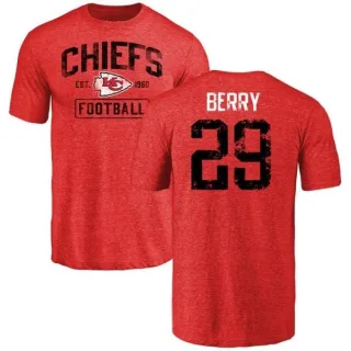 Eric Berry Kansas City Chiefs Red Distressed Name & Number Tri-Blend T-Shirt