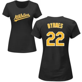 Eric Byrnes Women's Oakland Athletics Name & Number T-Shirt - Black