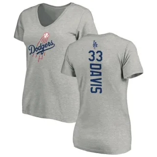 Eric Davis Women's Los Angeles Dodgers Backer Slim Fit T-Shirt - Ash