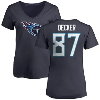 Eric Decker Women's Tennessee Titans Name & Number Logo Slim Fit T-Shirt - Navy