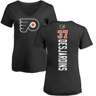 Eric Desjardins Women's Philadelphia Flyers Backer T-Shirt - Black