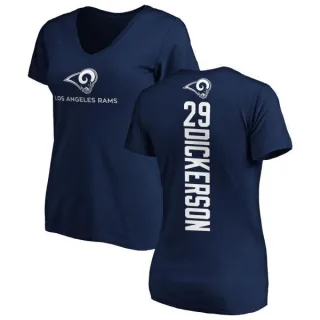 Eric Dickerson Women's Los Angeles Rams Backer Slim Fit T-Shirt - Navy