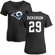 Eric Dickerson Women's Los Angeles Rams Name & Number Logo Slim Fit T-Shirt - Black