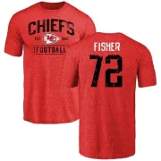 Eric Fisher Kansas City Chiefs Red Distressed Name & Number Tri-Blend T-Shirt