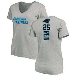 Eric Reid Women's Carolina Panthers Backer V-Neck T-Shirt - Ash