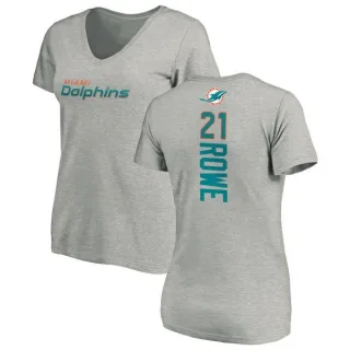 Eric Rowe Women's Miami Dolphins Backer V-Neck T-Shirt - Ash