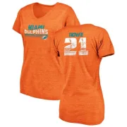 Eric Rowe Women's Miami Dolphins Retro Tri-Blend V-Neck T-Shirt - Orange