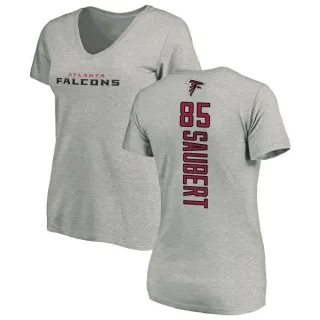 Eric Saubert Women's Atlanta Falcons Backer V-Neck T-Shirt - Ash