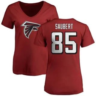 Eric Saubert Women's Atlanta Falcons Name & Number Logo Slim Fit T-Shirt - Red