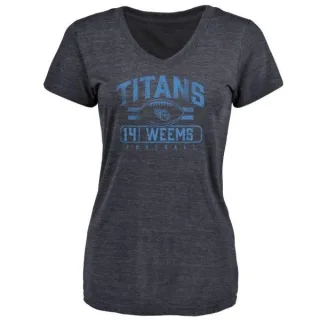 Eric Weems Women's Tennessee Titans Flanker Tri-Blend T-Shirt - Navy