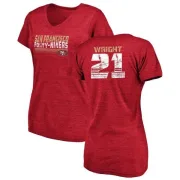 Eric Wright Women's San Francisco 49ers Retro Tri-Blend V-Neck T-Shirt - Red