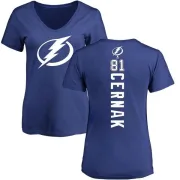 Erik Cernak Women's Tampa Bay Lightning Backer T-Shirt - Blue