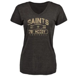 Erik McCoy Women's New Orleans Saints Flanker Tri-Blend T-Shirt - Black