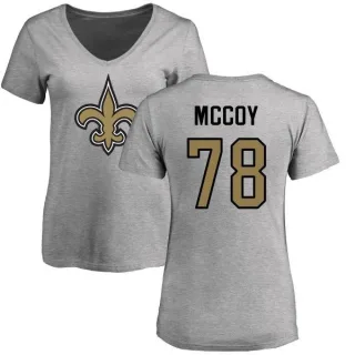 Erik McCoy Women's New Orleans Saints Name & Number Logo Slim Fit T-Shirt - Ash