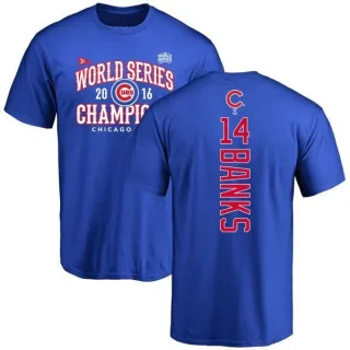 Ernie Banks Chicago Cubs 2016 World Series Champions Back Name & Number T-Shirt - Royal