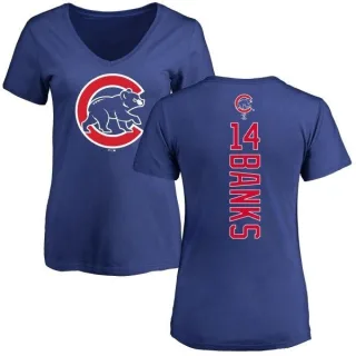 Ernie Banks Women's Chicago Cubs Backer Slim Fit T-Shirt - Royal