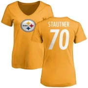 Ernie Stautner Women's Pittsburgh Steelers Name & Number Logo Slim Fit T-Shirt - Gold