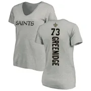 Ethan Greenidge Women's New Orleans Saints Backer V-Neck T-Shirt - Ash