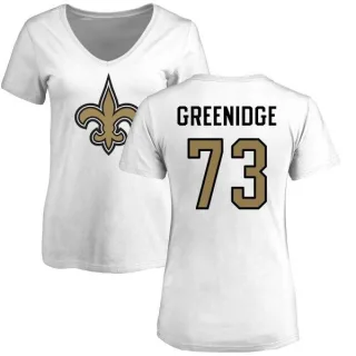 Ethan Greenidge Women's New Orleans Saints Name & Number Logo Slim Fit T-Shirt - White