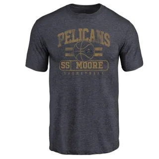 E'Twaun Moore New Orleans Pelicans Navy Baseline Tri-Blend T-Shirt