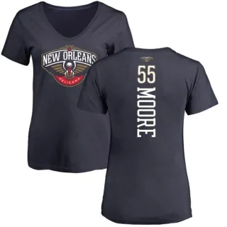 E'Twaun Moore Women's New Orleans Pelicans Navy Backer T-Shirt