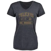 E'Twaun Moore Women's New Orleans Pelicans Navy Baseline Tri-Blend T-Shirt