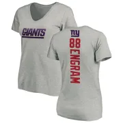 Evan Engram Women's New York Giants Backer V-Neck T-Shirt - Ash