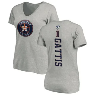 Evan Gattis Women's Houston Astros Backer Slim Fit T-Shirt - Ash