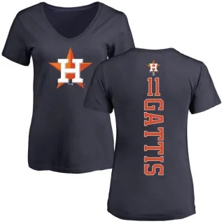 Evan Gattis Women's Houston Astros Backer Slim Fit T-Shirt - Navy