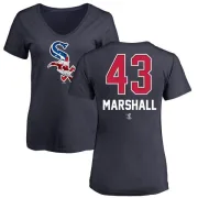 Evan Marshall Women's Chicago White Sox Name and Number Banner Wave V-Neck T-Shirt - Navy