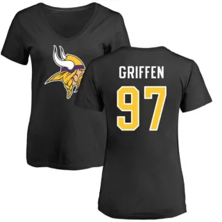 Everson Griffen Women's Minnesota Vikings Name & Number Logo Slim Fit T-Shirt - Black