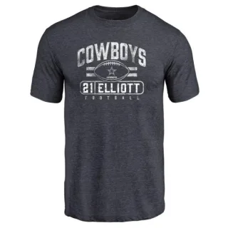 Ezekiel Elliott Dallas Cowboys Flanker Tri-Blend T-Shirt - Navy