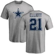 Ezekiel Elliott Dallas Cowboys Name & Number Logo T-Shirt - Ash