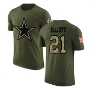 Ezekiel Elliott Dallas Cowboys Olive Salute to Service Legend T-Shirt