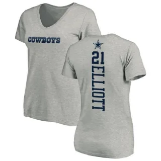 Ezekiel Elliott Women's Dallas Cowboys Backer Slim Fit T-Shirt - Ash