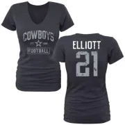 Ezekiel Elliott Women's Dallas Cowboys Name & Number Tri-Blend T-Shirt - Navy