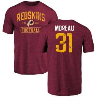 Fabian Moreau Washington Redskins Burgundy Distressed Name & Number Tri-Blend T-Shirt