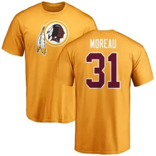 Fabian Moreau Washington Redskins Name & Number Logo T-Shirt - Gold