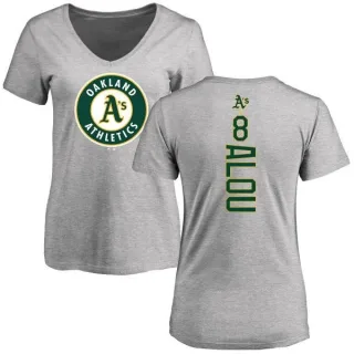 Felipe Alou Women's Oakland Athletics Backer Slim Fit T-Shirt - Ash