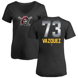 Felipe Vazquez Women's Pittsburgh Pirates Midnight Mascot V-Neck T-Shirt - Black