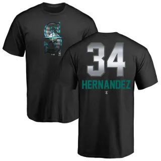 Felix Hernandez Seattle Mariners Midnight Mascot T-Shirt - Black