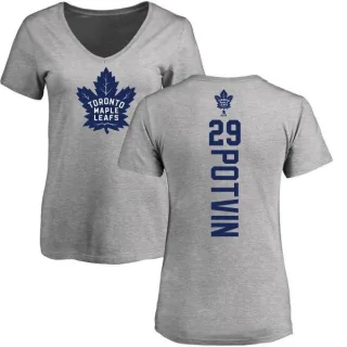 Felix Potvin Women's Toronto Maple Leafs Backer T-Shirt - Ash