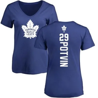 Felix Potvin Women's Toronto Maple Leafs Backer T-Shirt - Blue