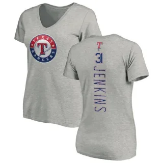 Ferguson Jenkins Women's Texas Rangers Backer Slim Fit T-Shirt - Ash