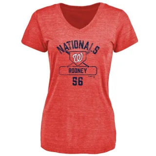 Fernando Rodney Women's Washington Nationals Base Runner Tri-Blend T-Shirt - Red